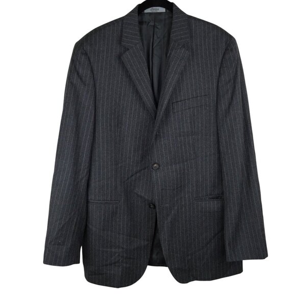 Lauren Ralph Lauren Gray Wool Cashmere Pinstriped Suit Jacket Blazer Mens 40R - Picture 1 of 11